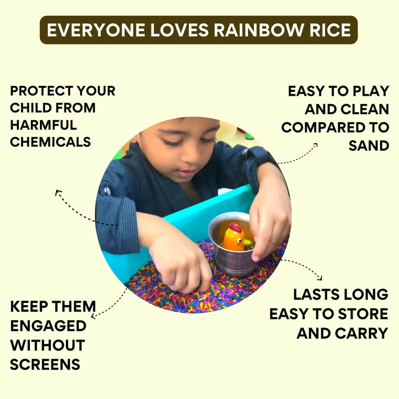 Rainbow Rice | Colorful Sensory Play Resource - Set of 6 Colors