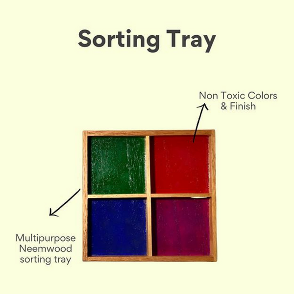 Sorter | Wooden Colourful Sorting Tray