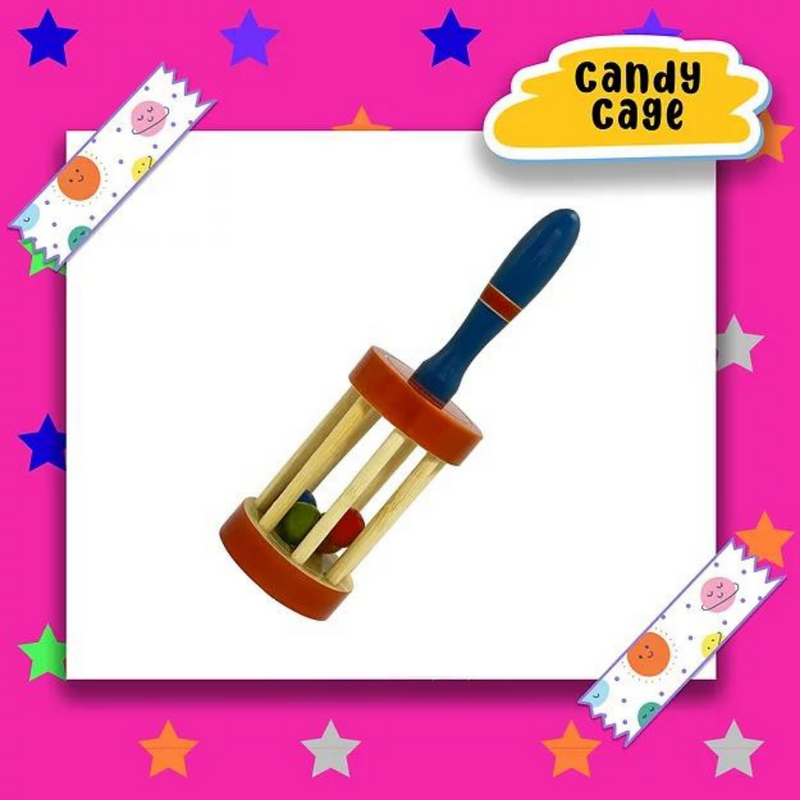 Candy Cage | Colorful Wooden Rattle Toy