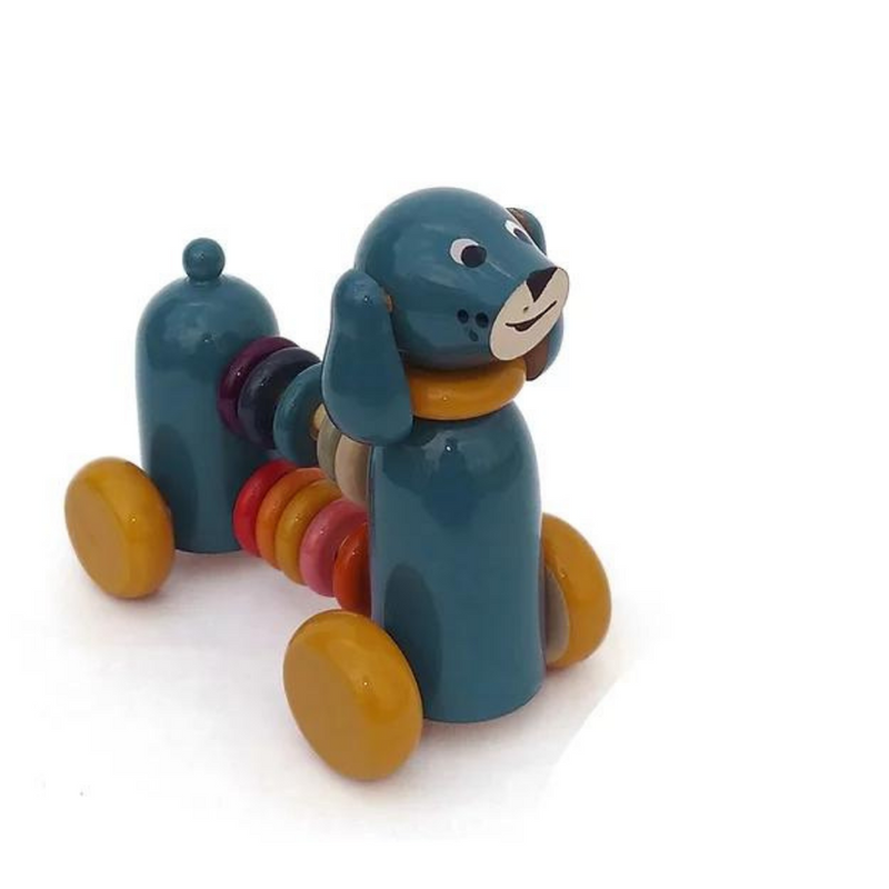 Ringo - Wooden Puppy Rattle Push Toy
